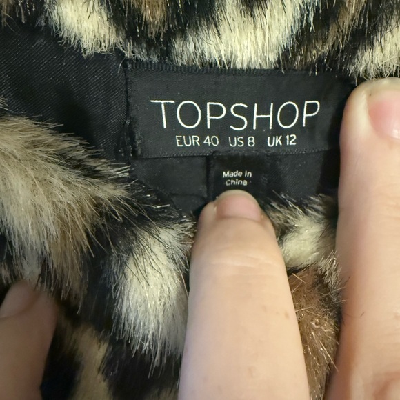 Topshop Animal Print Faux Fur Jacket - Picture 5 of 5
